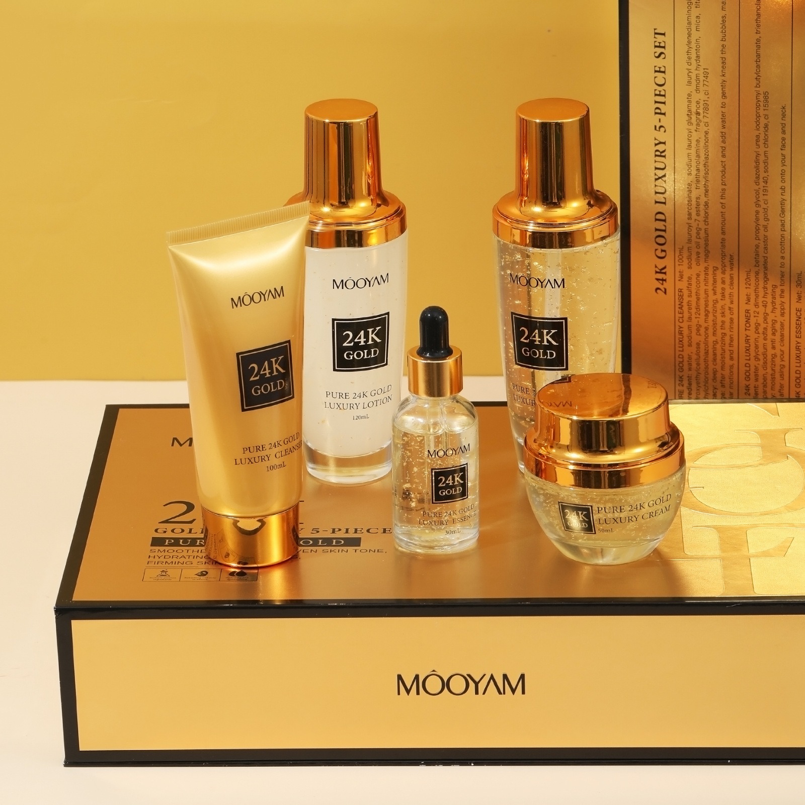 مجموعة مرطبة فاخرة من الذهب عي - مراجعة Luxury Gold Skincare وسعره