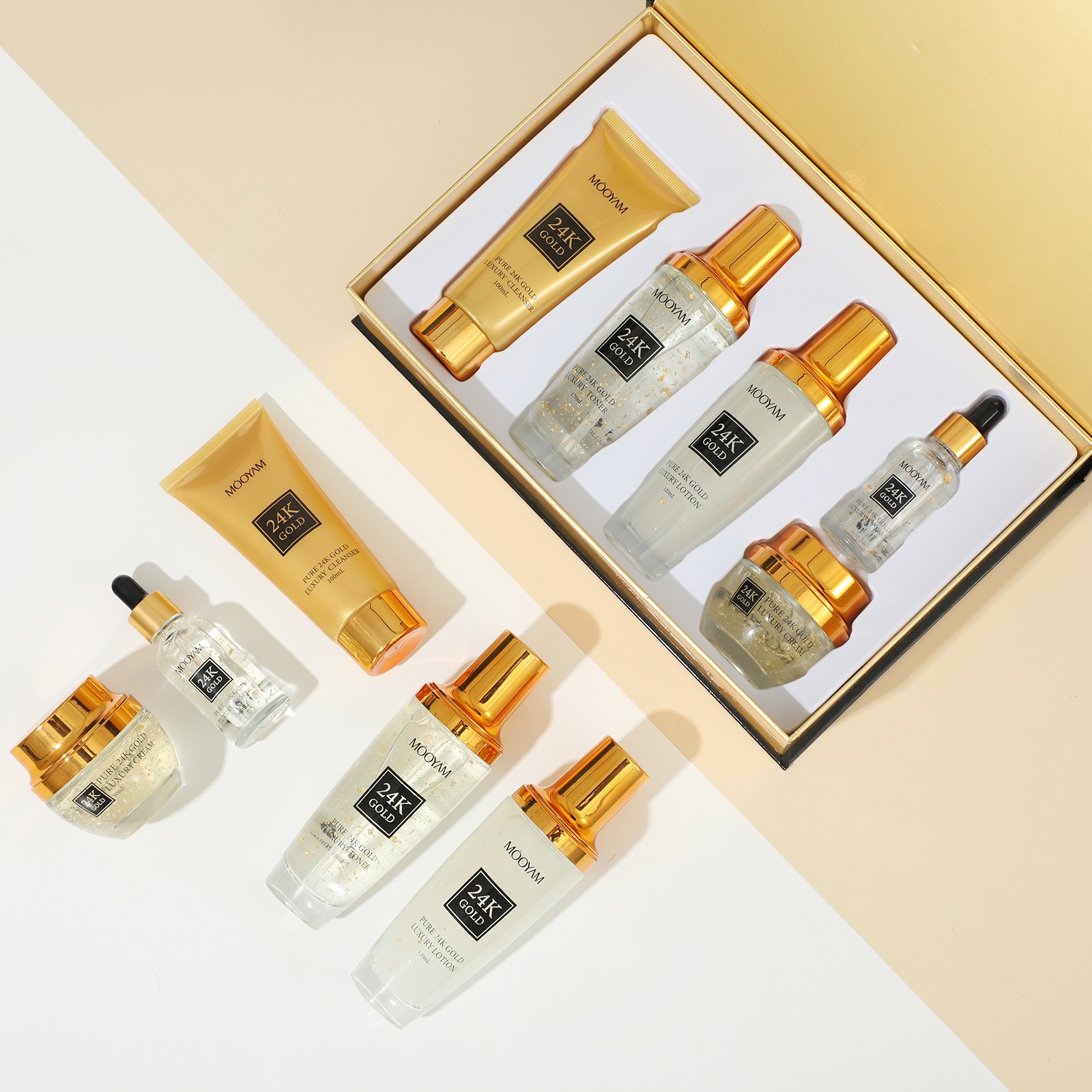 مجموعة مرطبة فاخرة من الذهب عي - مراجعة Luxury Gold Skincare وسعره