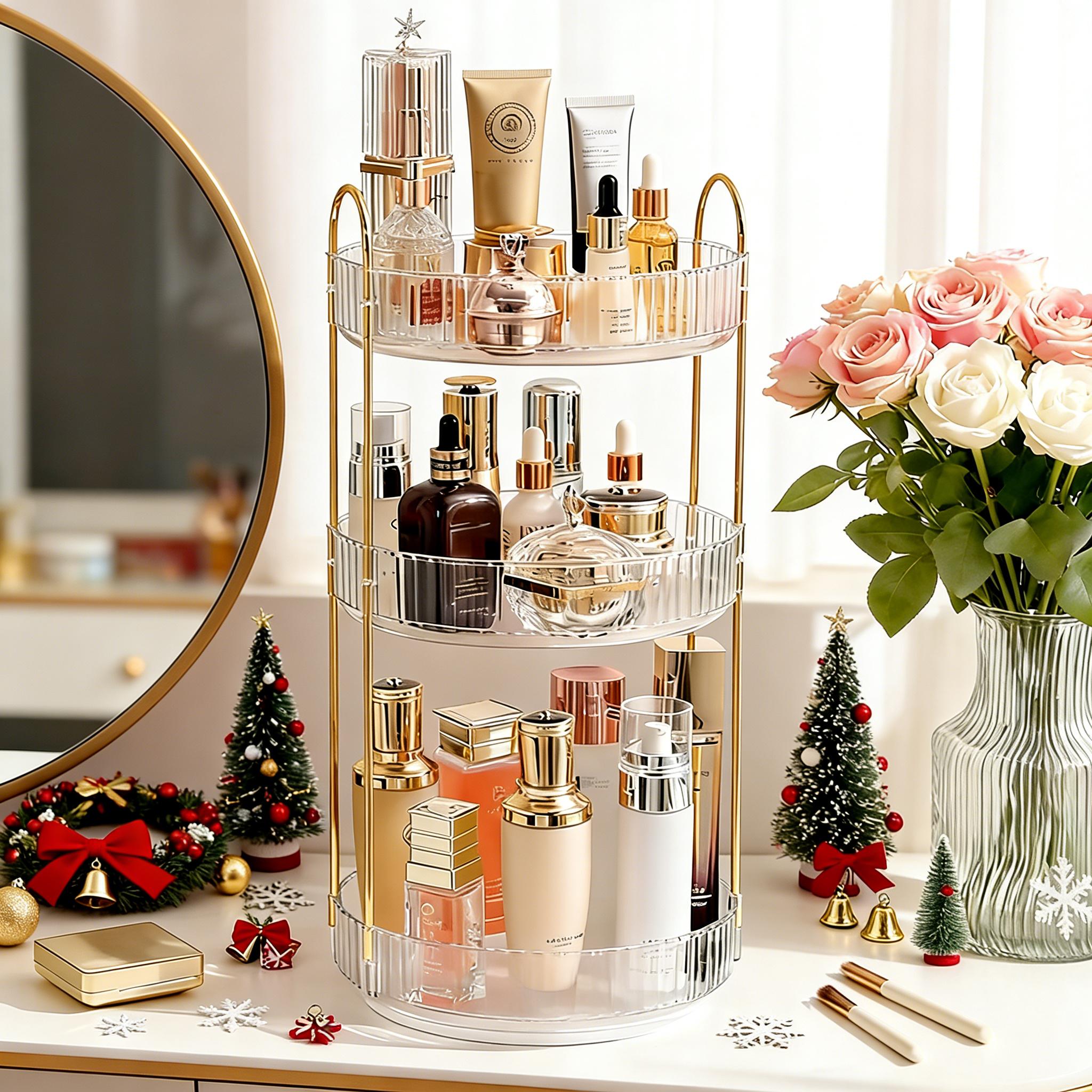 منظم مستحضرات تجميل فاخر شفاف  - مراجعة Luxury Gold Skincare وسعره
